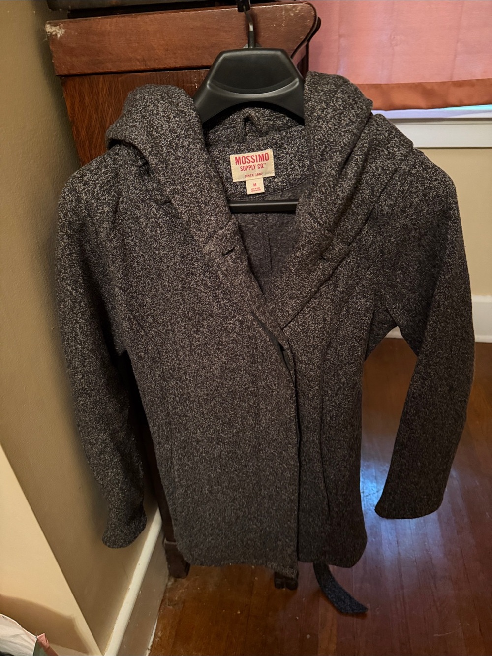 Mossimo Supply Co. Charcoal Hooded Knit Cardigan